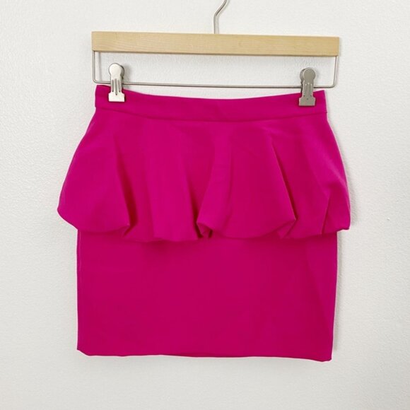 Zara Fuchsia Pink Peplum Mini Skirt - Picture 3 of 9